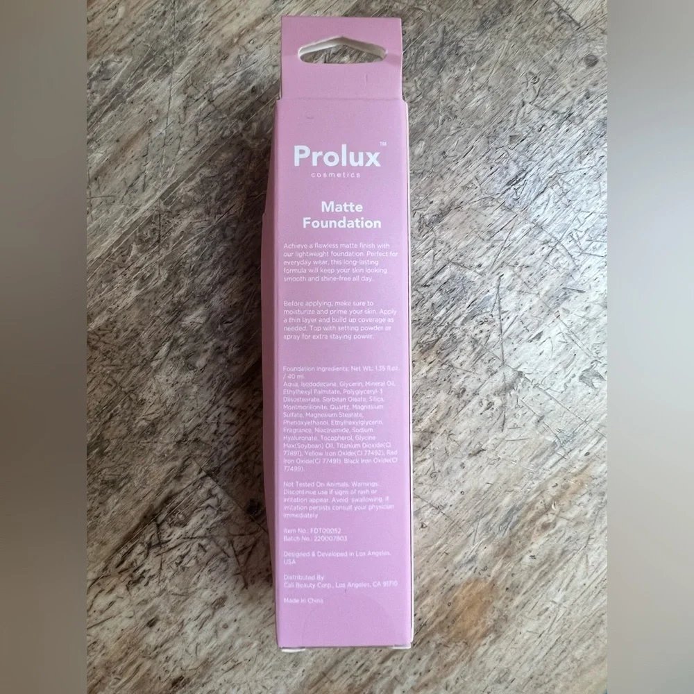Prolux Cosmetics Matte Foundation VANILLA - 1.35fl oz. New in Box